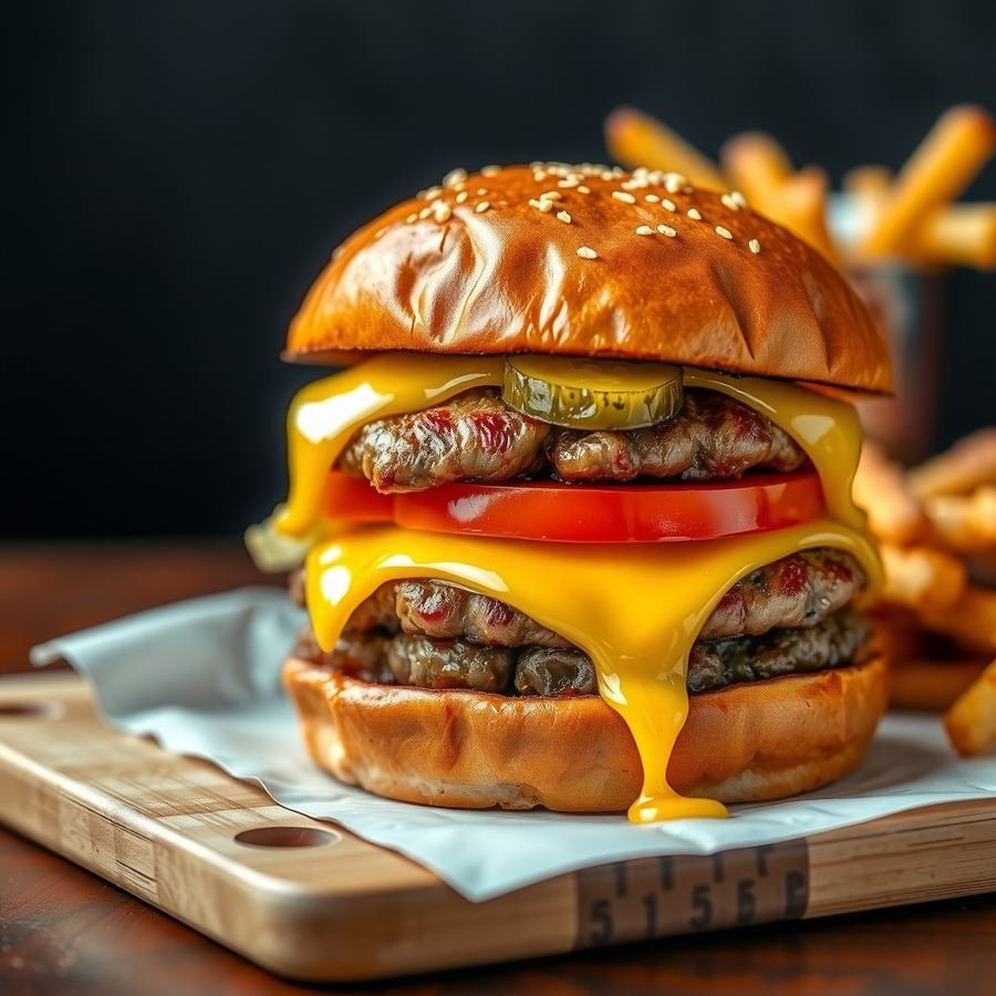 Smash burger and fries