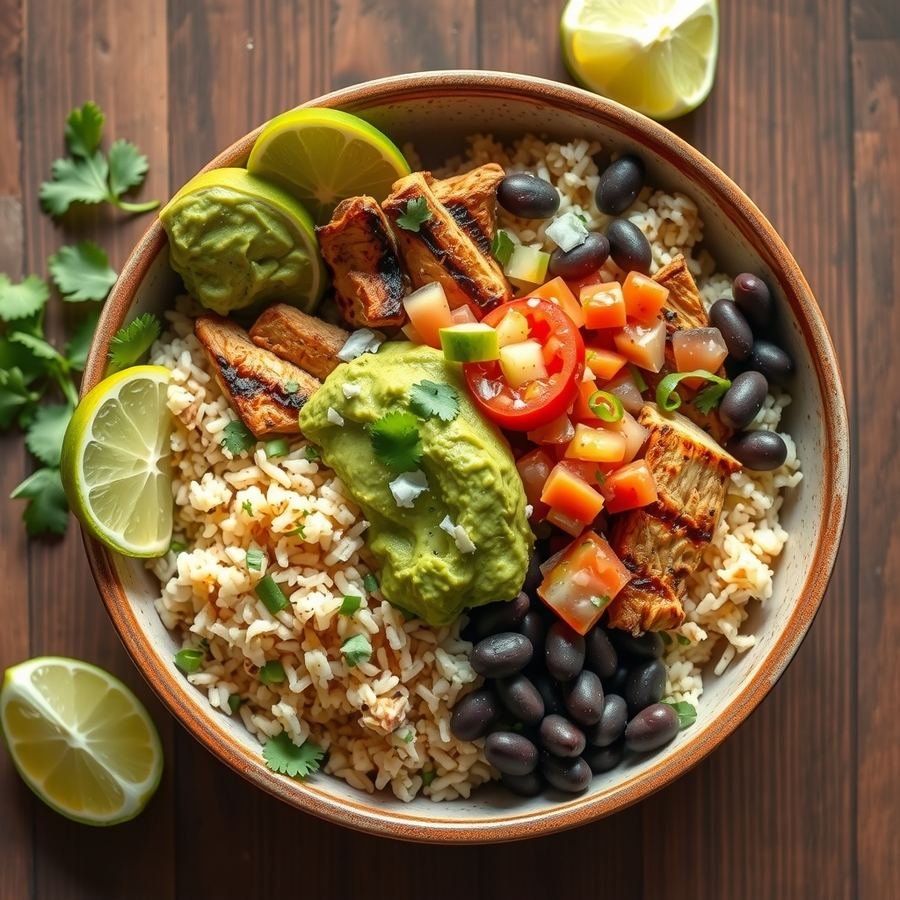 Loaded chicken burrito bowl